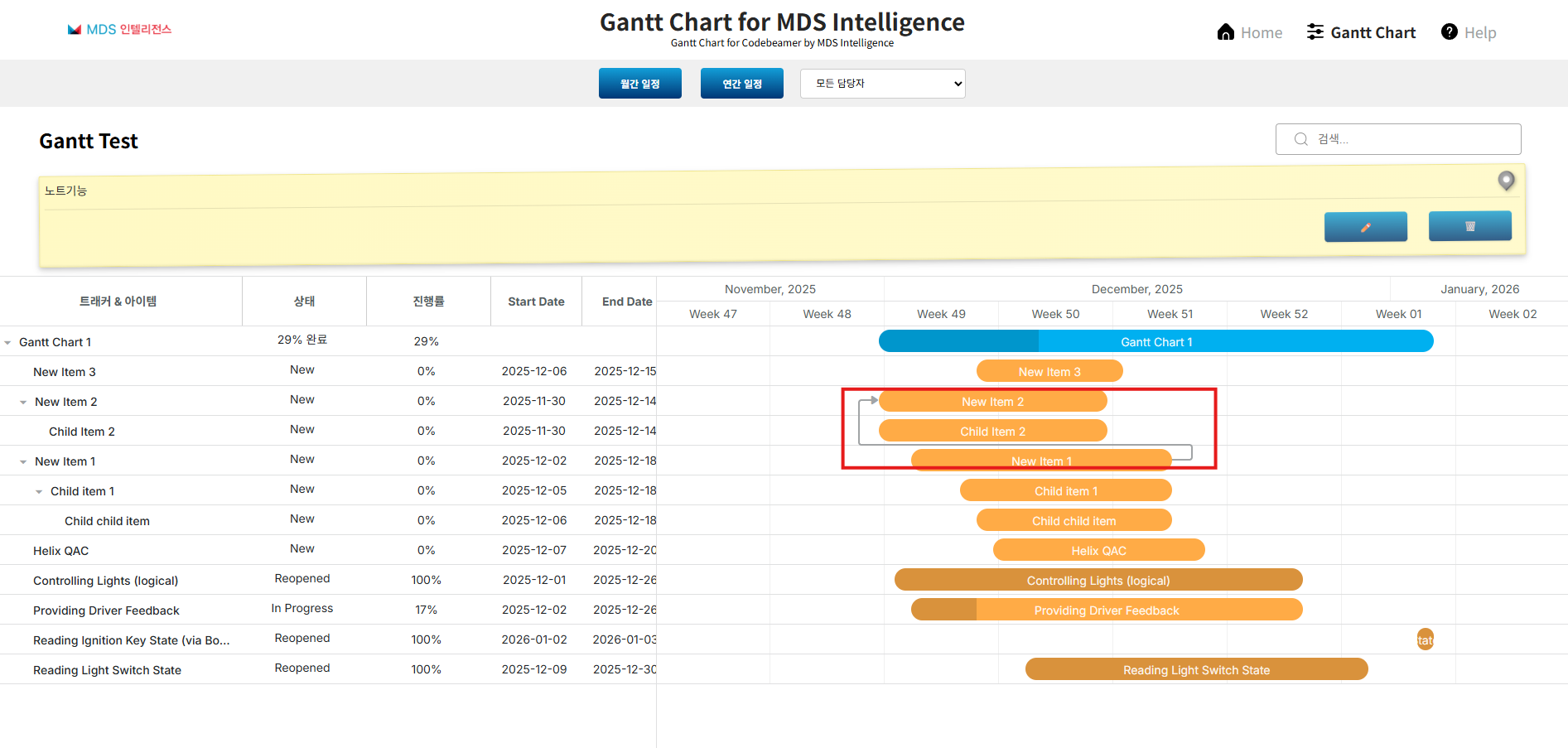 Gantt chart for CodeBeamer Screenshot 3
