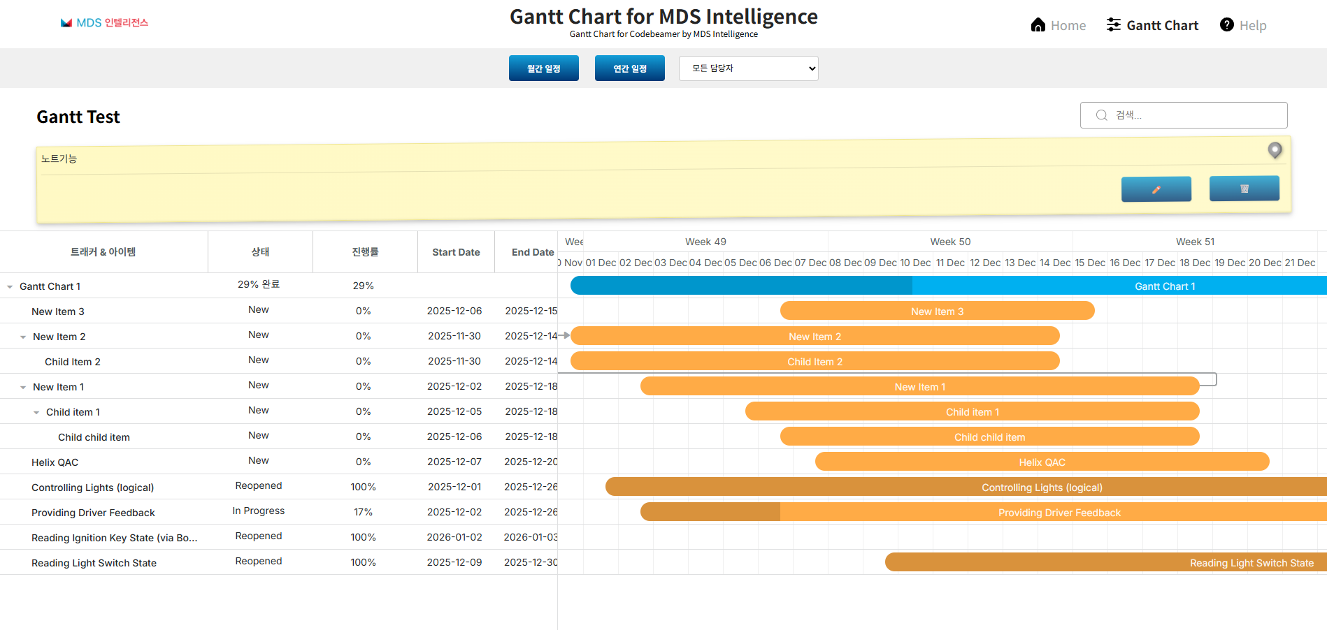 Gantt chart for CodeBeamer Screenshot 4