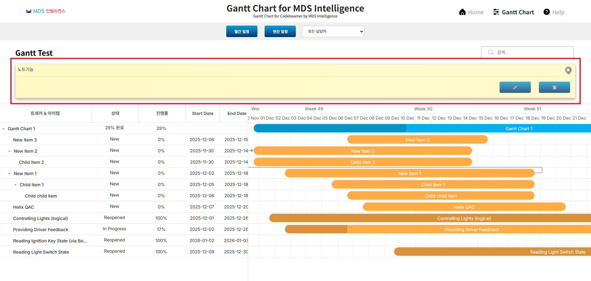 Gantt chart for CodeBeamer Screenshot 5
